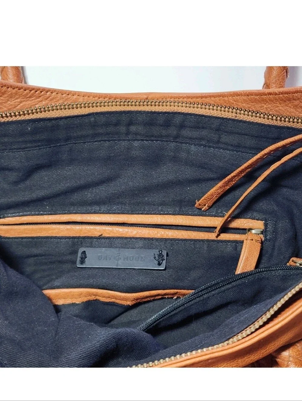 Day & Mood Soft Genuine Leather Purse Bag Satchel Phoebe Tote Top Handles EUC